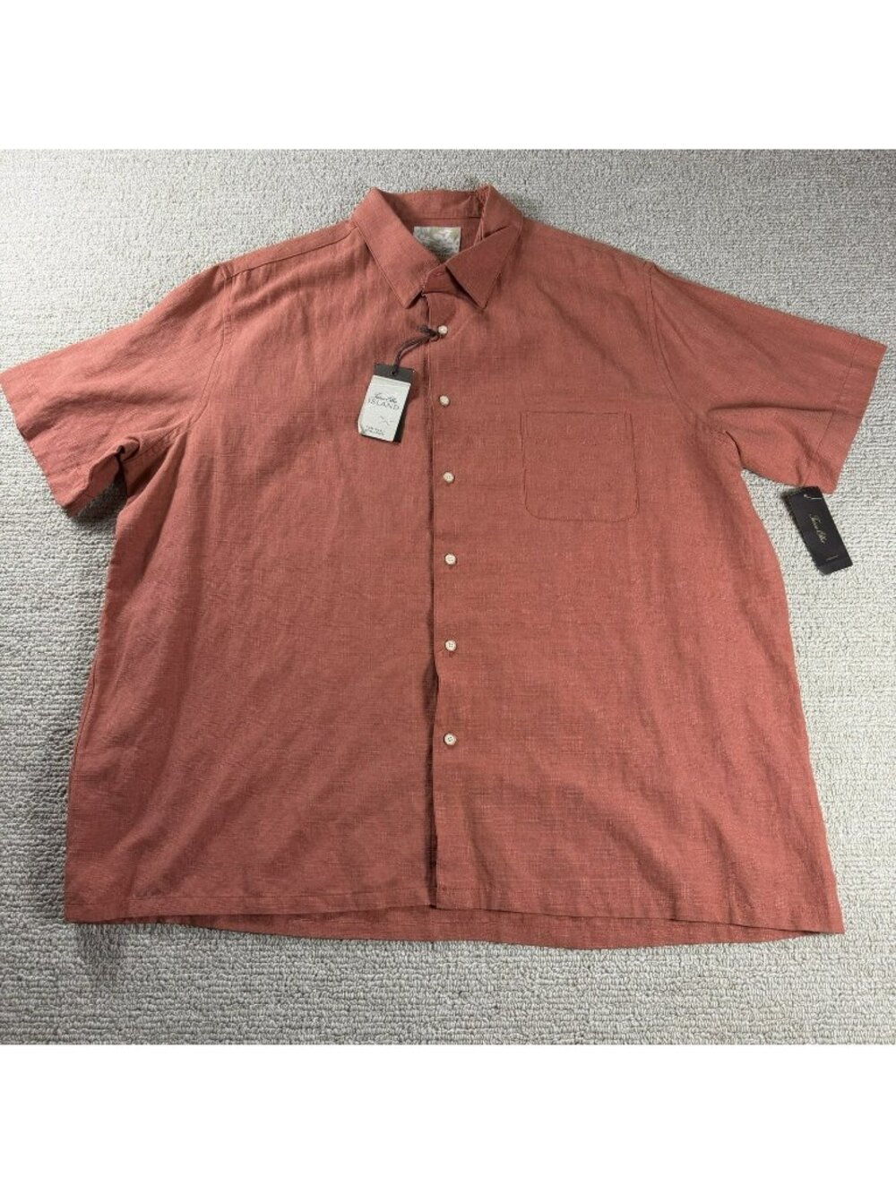 Tasso Elba Island Silk Linen Woven Button Up Shirt Pink Men’s Size 3XL